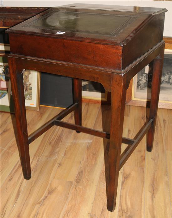 A George III mahogany clerks desk, W.72cms